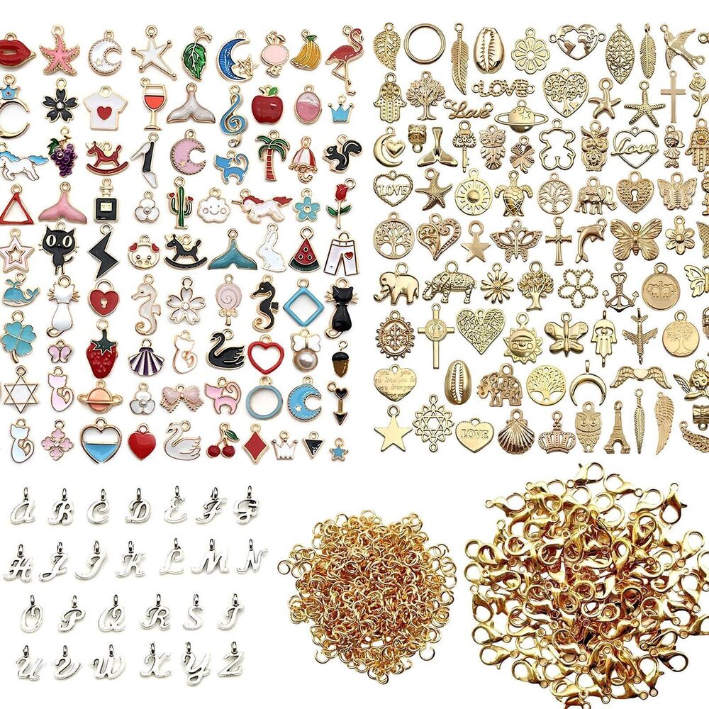 9901 252Pcs Charms for Bracelet Making, Assorted Bulk Bangle Charms